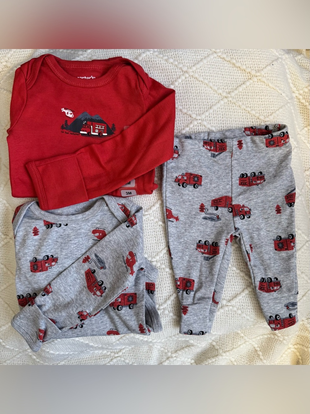 Carter's Red and Gray Fire Truck Two-Piece Set